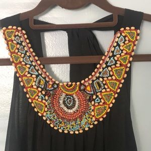 Forever 21 beaded collar black dress size S